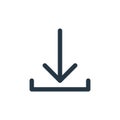 downloaded icon vector from arrows concept. Thin line illustration of downloaded editable stroke. downloaded linear sign for use