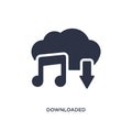 downloaded music cloud icon on white background. Simple element illustration from music and media concept