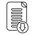 Downloading document icon, digital file sharing symbol Royalty Free Stock Photo