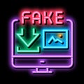 downloading fake image neon glow icon illustration