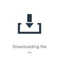 Downloading file icon vector. Trendy flat downloading file icon from web collection isolated on white background. Vector