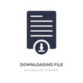 downloading file icon on white background. Simple element illustration from Web concept