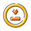 Downloading icon symbol for data and file transfer Royalty Free Stock Photo