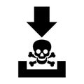 Downloading and piracy - illegal and criminal file and data downloading. Icon, sign, symbol and pictogram.