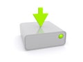 Downloading to a hard drive Royalty Free Stock Photo