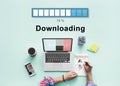 Downloading Transferring Network Information Technology Concept Royalty Free Stock Photo