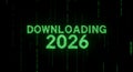 Downloading year future technology matrix digital code green screen saver Royalty Free Stock Photo