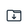 downloads folder icon vector from file and folder concept. Thin line illustration of downloads folder editable stroke. downloads