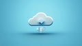 downlod schematic style icon of a bouncing cloud download Royalty Free Stock Photo