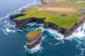 Downpatrick Head Eire sign amazing scenery aerial drone image Irish landmark Mayo Ireland Royalty Free Stock Photo
