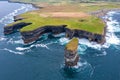 Downpatrick Head Eire sign amazing scenery aerial drone image Irish landmark Mayo Ireland