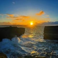 Sunset Downpatrick Head, County Mayo, Ireland Royalty Free Stock Photo