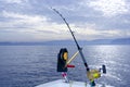 Downrigger boat gear saltwater trolling tackle Royalty Free Stock Photo
