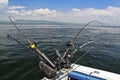 Downrigger fishing rods - Lake Champlain Royalty Free Stock Photo