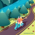 Downshifting Couple Isometric Background