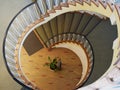 Downside view of a spiral staircase Royalty Free Stock Photo