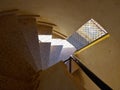 Downside view of a spiral staircase Royalty Free Stock Photo