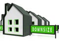 Downsize Home Icons Means Downsizing Property Due To Retirement Or Budget - 3d Illustration