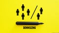 Downsizing is shown using the text as business concept Royalty Free Stock Photo