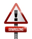 Downsizing warning sign illustration design