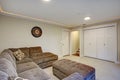 Downstairs Living room with large corner sofa.