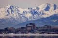 Downtown Anchorage, Alaska in the middle of the winter