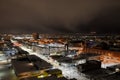 Downtown Anchorage on cold dark night