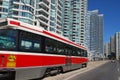 Downtown apartment buildings and LRT Royalty Free Stock Photo