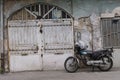 Downtown Area, Ancient Building Architecture and A Motorcycle in