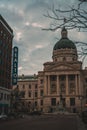 Downtown area of Indianapolis, Indiana, USA, featuring the state Capitol building Royalty Free Stock Photo