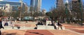 Downtown Atlanta Centennial olympic park cityscape and people Royalty Free Stock Photo