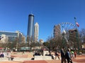 Downtown Atlanta Centennial olympic park people escaping covid Royalty Free Stock Photo