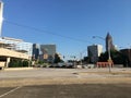 Downtown Atlanta Ga distant cityscape and empty streets Royalty Free Stock Photo