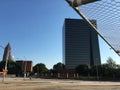 Downtown Atlanta Ga fence over view Georgia Power building Royalty Free Stock Photo