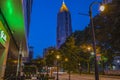 Downtown Atlanta Hotel Indigo in Midtown and city skyscraper