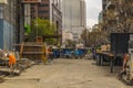 Downtown Atlanta men working at a construction site Royalty Free Stock Photo