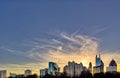 Downtown Atlanta sunset with buildings in the foreground Royalty Free Stock Photo