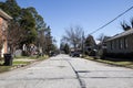 Downtown Augusta Ga clear blue sky down a urban road and old bungalow houses