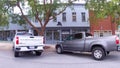 Downtown Augusta Georgia parked trucks vintage Broad street