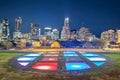 Downtown Austin Skyline as seen from the Long Center at Night Royalty Free Stock Photo