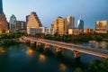 Downtown Austin Texas skyline and Colorado river Royalty Free Stock Photo