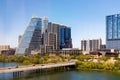 Downtown Austin Texas skyline and Colorado river Royalty Free Stock Photo
