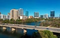 Downtown Austin Texas skyline and Colorado river Royalty Free Stock Photo