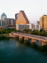 Downtown Austin Texas skyline and Colorado river Royalty Free Stock Photo