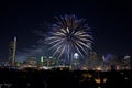 Downtown Austin, Tx Fireworks Royalty Free Stock Photo