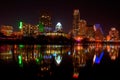 Downtown Austin, Tx Fireworks Royalty Free Stock Photo