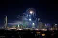 Downtown Austin, Tx Fireworks Royalty Free Stock Photo