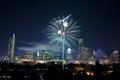 Downtown Austin, Tx Fireworks Royalty Free Stock Photo