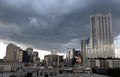 Downtown Austin under thunder clouds Royalty Free Stock Photo