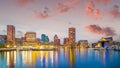 Downtown Baltimore city skyline , cityscape in Maryland USA Royalty Free Stock Photo